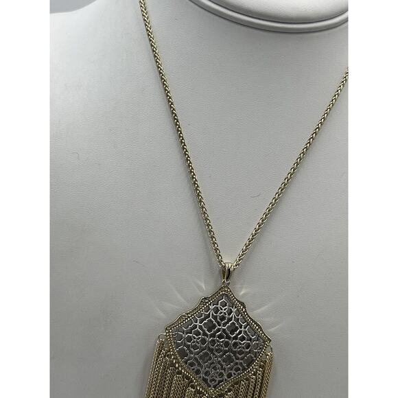 842177147238_00_default_lg_600  Kendra Scott Kingston Gold Plated‎ Two Tone Filigree Tassel Statement Necklace
